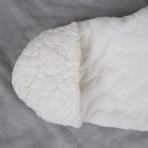 Little Me NWOT White Quilted Velour Baby Snowsuit Jumpsuit Bodysuit Winter Cold - Picture 7 of 7